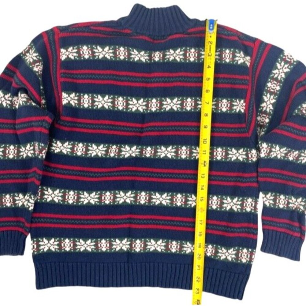 VTG Y2K Gap Fair Isle 1/2 Zip Unisex Holiday Nordic Sweater Christmas Soft M L - Picture 8 of 10